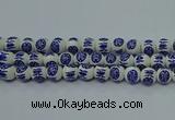 CPB531 15.5 inches 6mm round Painted porcelain beads