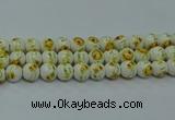 CPB563 15.5 inches 10mm round Painted porcelain beads