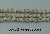 CPB571 15.5 inches 6mm round Painted porcelain beads