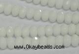 CPB58 15.5 inches 5*8mm faceted rondelle white porcelain beads