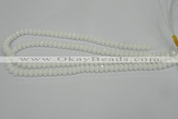 CPB58 15.5 inches 5*8mm faceted rondelle white porcelain beads