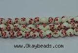 CPB611 15.5 inches 6mm round Painted porcelain beads