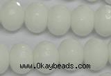 CPB62 15.5 inches 12*16mm faceted rondelle white porcelain beads