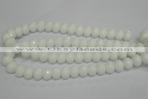 CPB62 15.5 inches 12*16mm faceted rondelle white porcelain beads