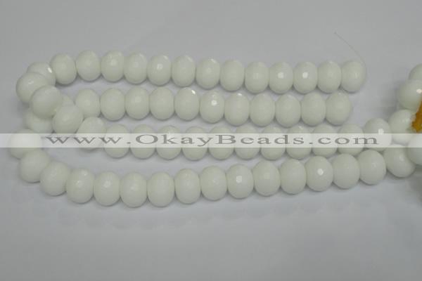 CPB63 15.5 inches 13*18mm faceted rondelle white porcelain beads