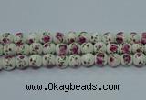 CPB631 15.5 inches 6mm round Painted porcelain beads