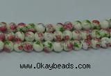 CPB651 15.5 inches 6mm round Painted porcelain beads