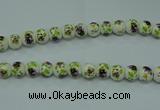 CPB661 15.5 inches 6mm round Painted porcelain beads