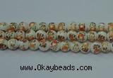 CPB671 15.5 inches 6mm round Painted porcelain beads