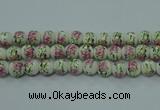 CPB681 15.5 inches 6mm round Painted porcelain beads