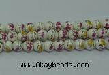 CPB691 15.5 inches 6mm round Painted porcelain beads