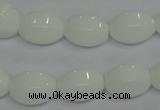 CPB70 15.5 inches 12*16mm rice white porcelain beads wholesale