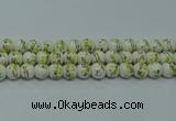 CPB721 15.5 inches 6mm round Painted porcelain beads