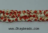 CPB761 15.5 inches 6mm round Painted porcelain beads