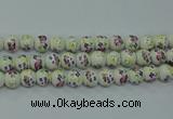 CPB771 15.5 inches 6mm round Painted porcelain beads