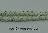 CPB781 15.5 inches 6mm round Painted porcelain beads