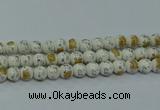 CPB801 15.5 inches 6mm round Painted porcelain beads