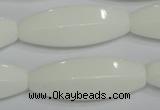 CPB82 15.5 inches 15*40mm rice white porcelain beads wholesale