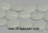 CPB85 15.5 inches 10*14mm oval white porcelain beads wholesale