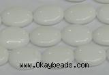 CPB86 15.5 inches 12*16mm oval white porcelain beads wholesale