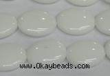 CPB88 15.5 inches 15*20mm oval white porcelain beads wholesale