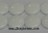 CPB98 15.5 inches 18mm flat round white porcelain beads wholesale