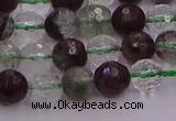 CPC10 15.5 inches 6mm faceted round green phantom quartz beads