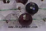 CPC13 15.5 inches 12mm faceted round green phantom quartz beads