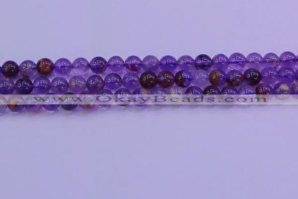 CPC602 15.5 inches 8mm round purple phantom quartz beads