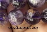 CPC613 15.5 inches 12mm round purple phantom quartz beads