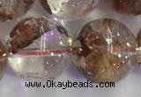 CPC656 15.5 inches 16mm round yellow phantom quartz beads