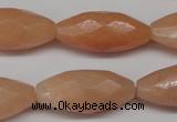 CPE20 15.5 inches 13*30mm faceted rice peach stone beads wholesale