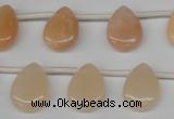 CPE22 Top-drilled 12*16mm flat teardrop peach stone beads wholesale