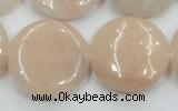 CPI10 15.5 inches 25mm flat round pink aventurine jade beads wholesale