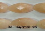 CPI100 15.5 inches 13*30mm faceted rice pink aventurine jade beads