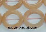 CPI105 15.5 inches 25mm donut pink aventurine jade beads