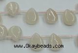 CPI12 15.5 inches 10*12mm top-drilled teardrop pink aventurine jade beads