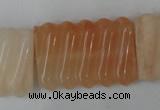 CPI156 15.5 inches 25*35mm carved rectangle pink aventurine jade beads