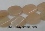 CPI157 15.5 inches 13*18mm twisted oval pink aventurine jade beads