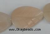 CPI158 15.5 inches 25*35mm carved leaf pink aventurine jade beads