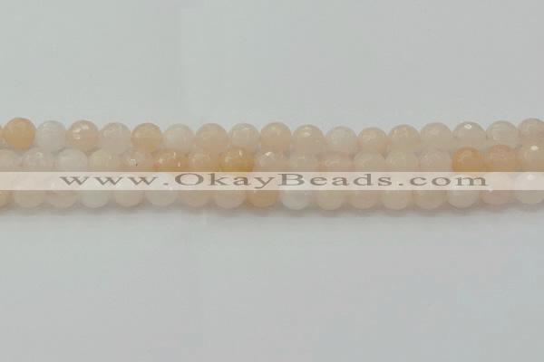 CPI211 15.5 inches 6mm faceted round pink aventurine jade beads