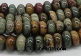 CPJ01 15.5 inches 5*10mm rondelle picasso jasper beads wholesale