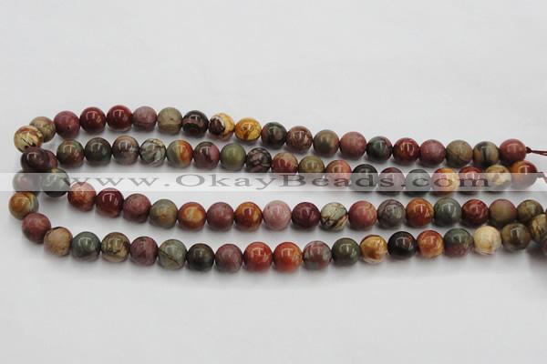 CPJ103 15.5 inches 10mm round picasso jasper gemstone beads wholesale