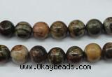 CPJ153 15.5 inches 8mm round picasso jasper gemstone beads