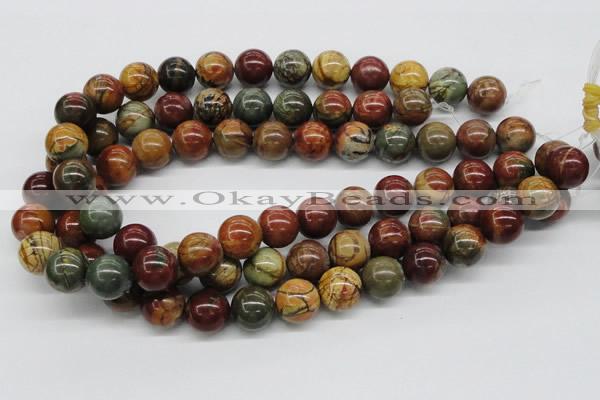 CPJ16 15.5 inches 8mm round picasso jasper beads wholesale