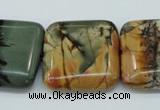 CPJ169 15.5 inches 22*30mm rectangle picasso jasper gemstone beads