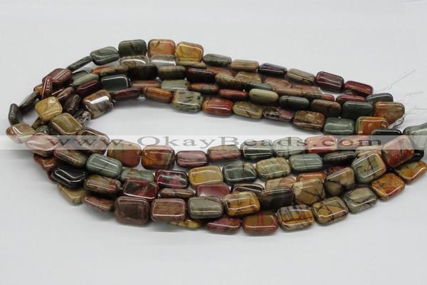 CPJ19 15.5 inches 10*14mm rectangle picasso jasper beads wholesale