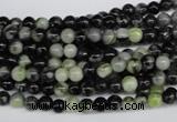 CPJ201 15.5 inches 4mm round green picasso jasper beads