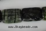 CPJ233 15.5 inches 18*25mm rectangle green picasso jasper beads