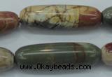 CPJ26 15.5 inches 13*40mm cylinder picasso jasper beads wholesale